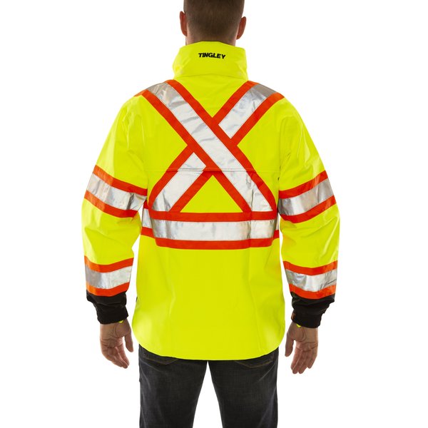 Rain Jacket, 5XL, Ylw/Green, 0.30mm Thick