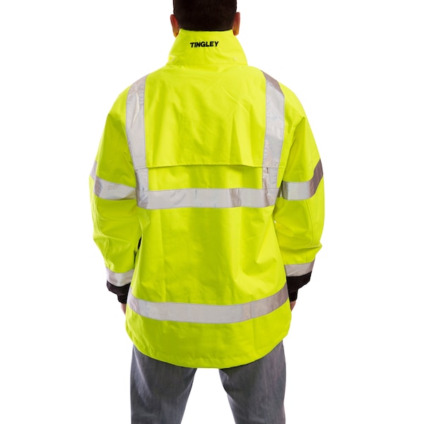 Icon Rain Jacket, Class 3, Type P, Black/Ylw, L