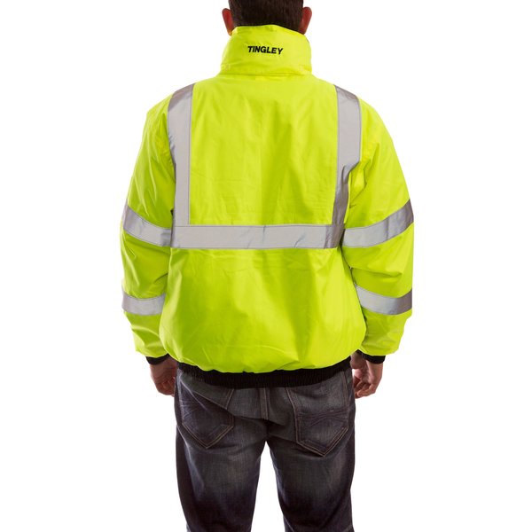 3XL Insulated Hi-vis Bomber Jacket, Lime/Black