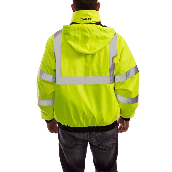 3XL Insulated Hi-vis Bomber Jacket, Lime/Black