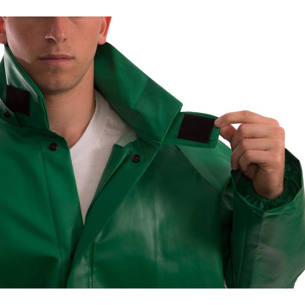 Safetyflex Flame Resistant Rain Jacket, Green, L
