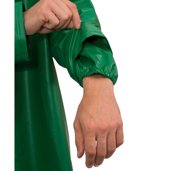 Safetyflex Flame Resistant Rain Jacket, Green, L