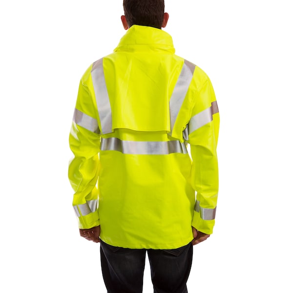 Eclipse Arc Flash Rain Jacket, Cat 2, Ylw/Green, L