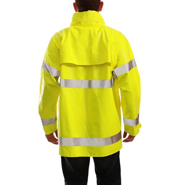 ComfortBrite Flame Resist Rain Jacket, Yellow/Green, L