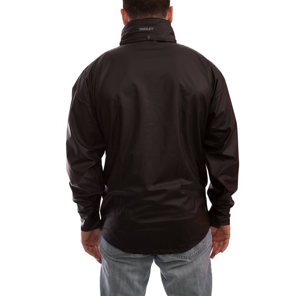 Stormflex Rain Jkt w/Hood/Pockets, Stretch, Black, XL