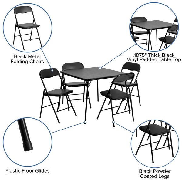 Square Folding Table, 33.5