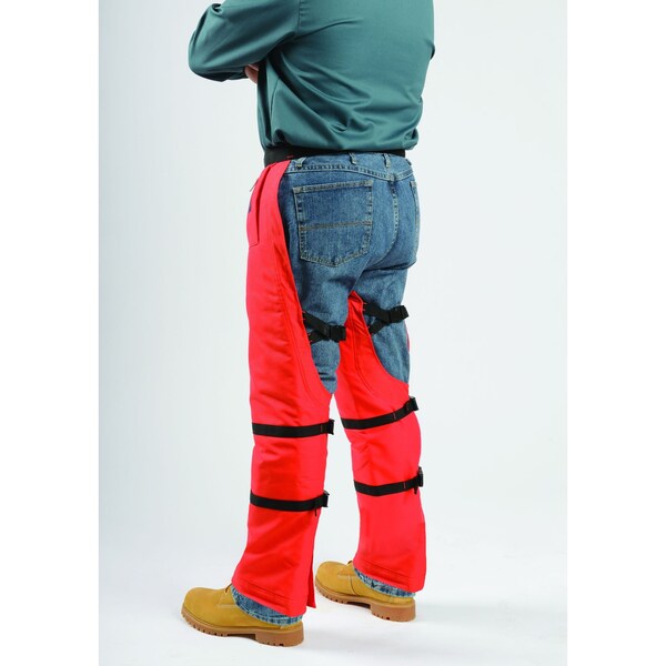 Chainsaw Chaps, Orange, Nylon, 33 in Length