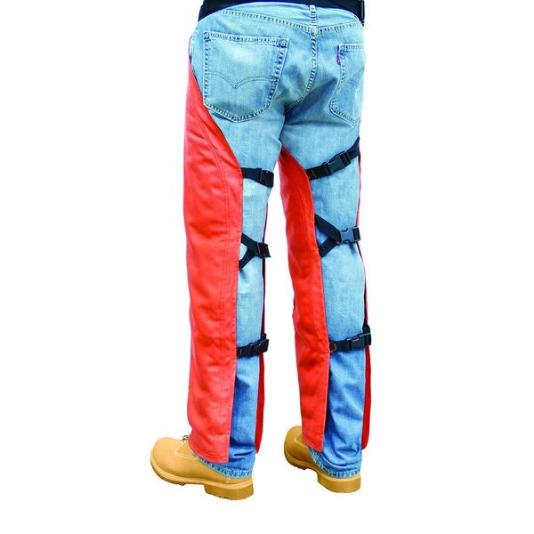 Chainsaw Chaps, Orange, Nylon, 24 in to 50 in Waist Size, 39 in Length
