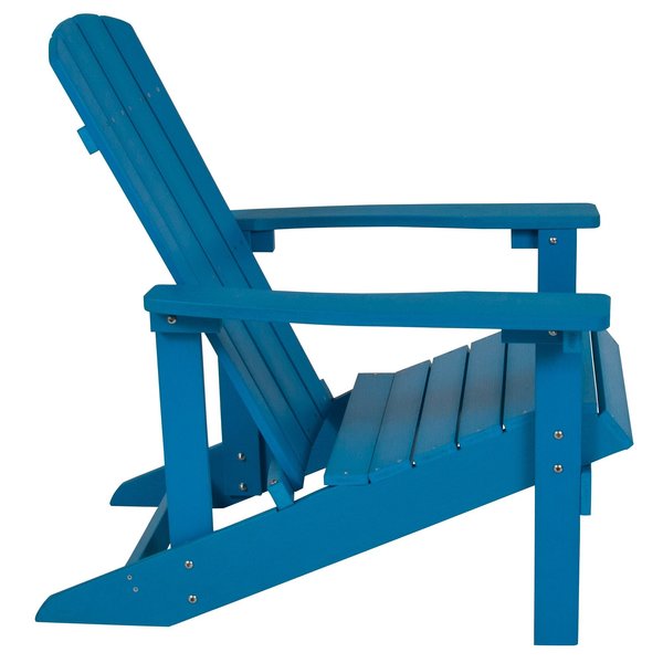 Blue Charlestown Adirondack Chair, Blue Wood, 29.5 W 35 H, Polystyrene, Stainless Steel Seat