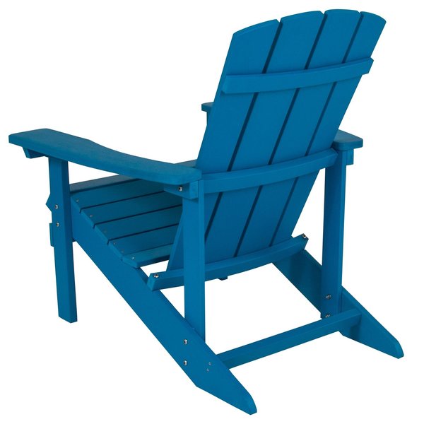 Blue Charlestown Adirondack Chair, Blue Wood, 29.5 W 35 H, Polystyrene, Stainless Steel Seat