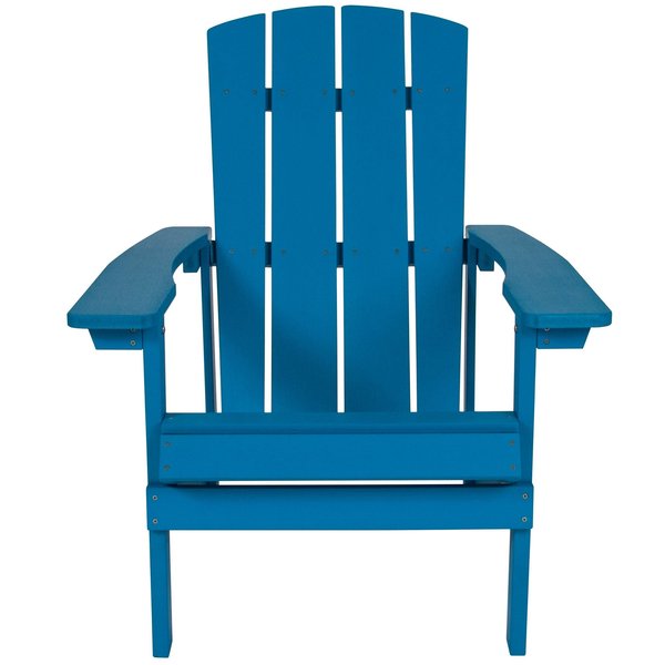Blue Charlestown Adirondack Chair, Blue Wood, 29.5 W 35 H, Polystyrene, Stainless Steel Seat