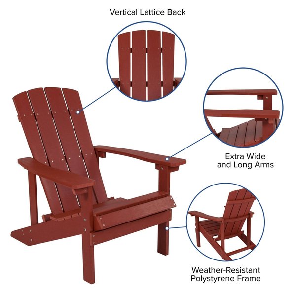 Red Adirondack Chair, 29.5 W 33-1/2