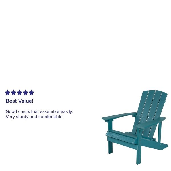 Sea Foam Charlstwn Adirondack Chair, Sea Foam Wood, 29.5 W 35 H, Polystyrene, Stainless Steel Seat