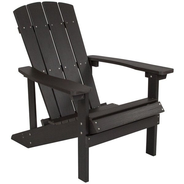 Slate Gray Charlestown Adirondack Chair, Slate Wood, 29.5 W 35 H, Polystyrene, Stainless Steel Seat
