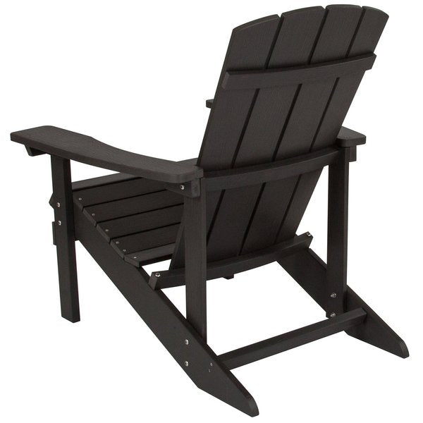 Slate Gray Charlestown Adirondack Chair, Slate Wood, 29.5 W 35 H, Polystyrene, Stainless Steel Seat