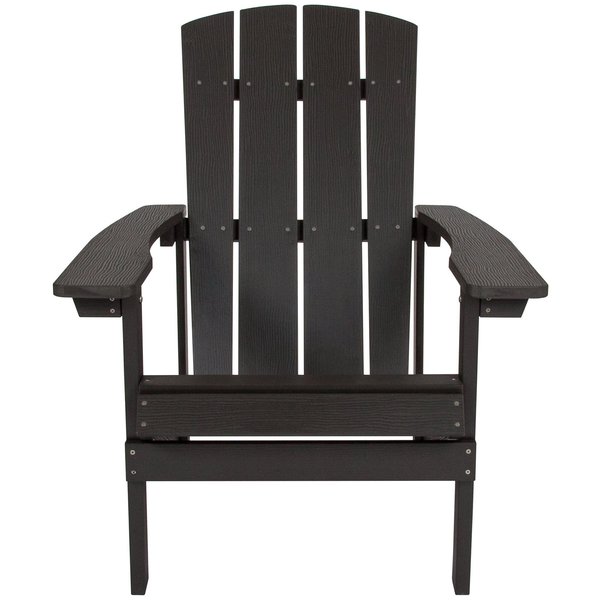 Slate Gray Charlestown Adirondack Chair, Slate Wood, 29.5 W 35 H, Polystyrene, Stainless Steel Seat