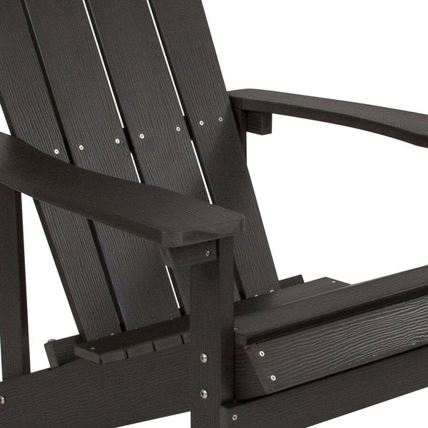 Slate Gray Charlestown Adirondack Chair, Slate Wood, 29.5 W 35 H, Polystyrene, Stainless Steel Seat