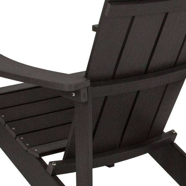 Slate Gray Charlestown Adirondack Chair, Slate Wood, 29.5 W 35 H, Polystyrene, Stainless Steel Seat