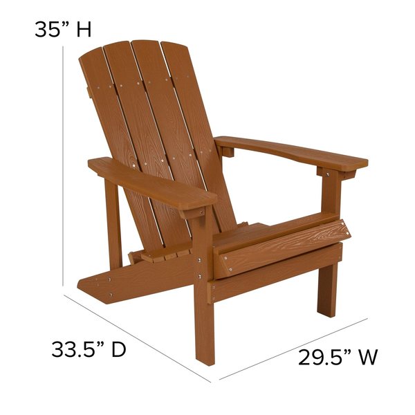 Teak Charlestown Adirondack Chair, Teak Wood, 29.5 W 35 H, Polystyrene, Stainless Steel Seat