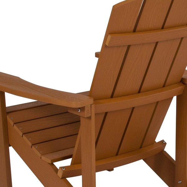 Teak Charlestown Adirondack Chair, Teak Wood, 29.5 W 35 H, Polystyrene, Stainless Steel Seat