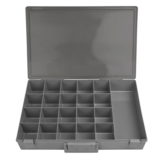 Gray Finish Lrg Plstc Tray 21 Hole W/Latches