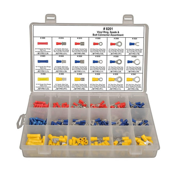 Vinyl Wire Terminal Assortment, 300 PCS