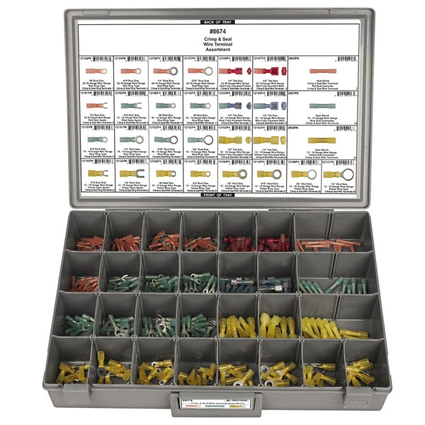 Crimp/Seal Wire Terminal Assort, 270 pcs.