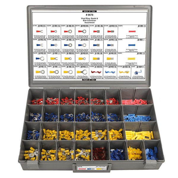 Vinyl Wire Terminal Assortment, 680 PCS