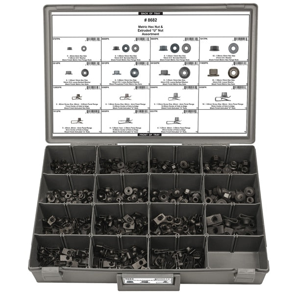 Metric Hex Nut/U Nut Assortment, 457 PCS