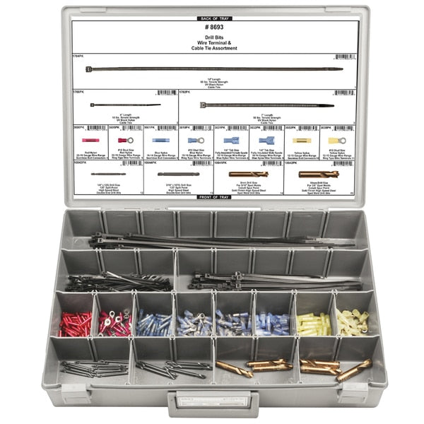 Drill Bits/Wire Term Assortment, 491 pcs.