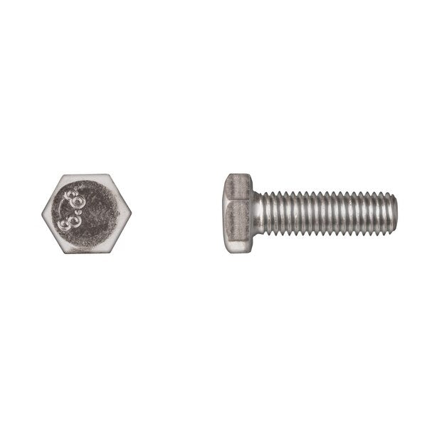 Class 8.8, M10-1.50 Hex Head Cap Screw, Zinc Plated Steel, 35 mm L