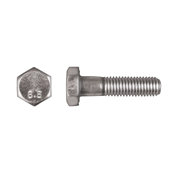 Class 8.8, M10-1.50 Hex Head Cap Screw, Zinc Plated Steel, 40 mm L