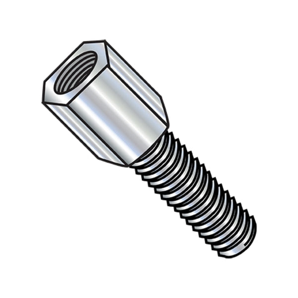 Jack Screw Standoff, #4-40 Thrd Sz, 1/4 in L, Steel Zinc Plated, 2000 PK
