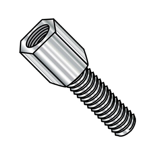 Jack Screw Standoff, #4-40 Thrd Sz, 9/16 in L, Stainless Steel Plain, 500 PK