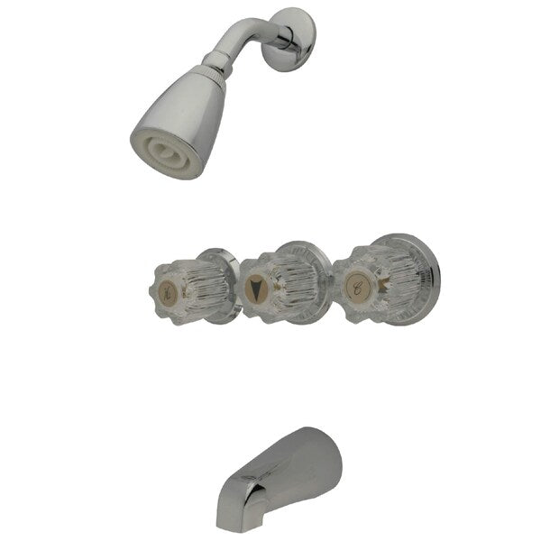 Tub and Shower Faucet, Polished Chrome, Wall Mount