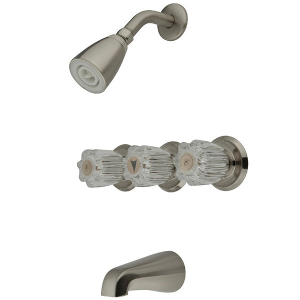 Tub and Shower Faucet, Brushed Nickel, Wall Mount