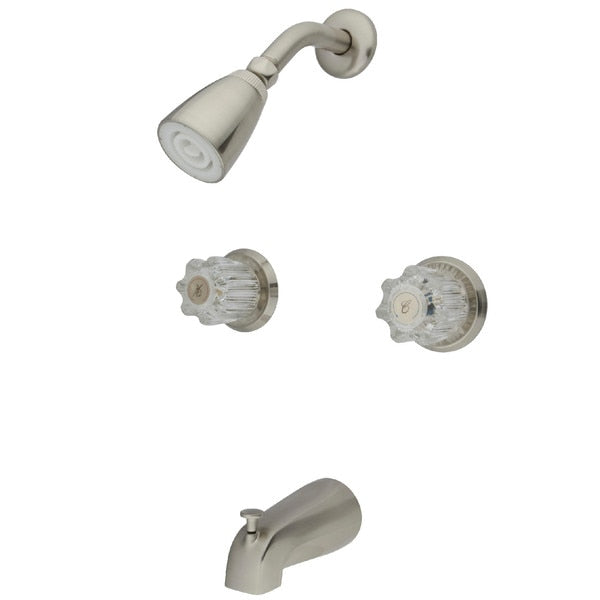 Tub and Shower Faucet, Brushed Nickel, Wall Mount