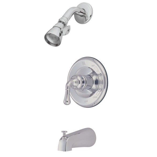 Tub and Shower Faucet, Polished Chrome, Wall Mount