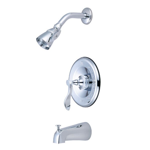 Tub and Shower Faucet, Polished Chrome, Wall Mount