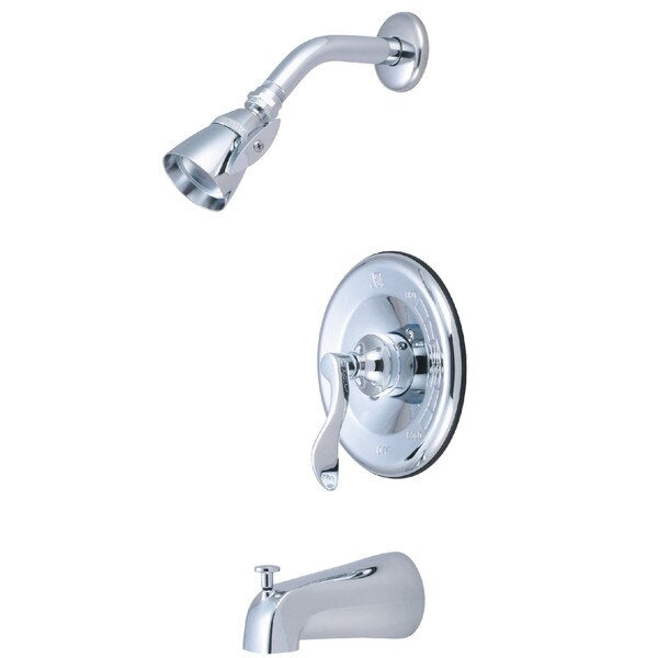 Tub and Shower Faucet, Polished Chrome, Wall Mount