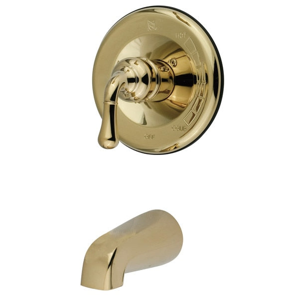 Tub and Shower Faucet, Polished Brass, Wall Mount