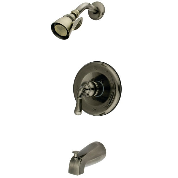 Tub and Shower Faucet, Black Stainless, Wall Mount