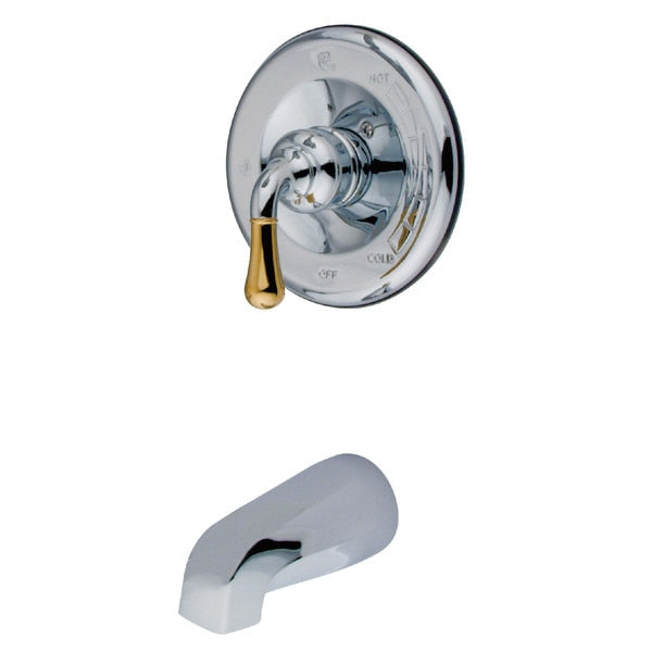 Tub and Shower Faucet, Polished Chrome/Polished Brass, Wall Mount