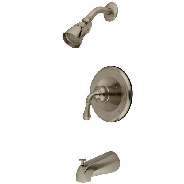 Tub and Shower Faucet, Brushed Nickel, Wall Mount