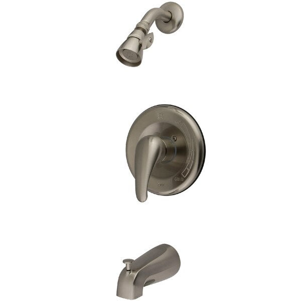 Tub and Shower Faucet, Brushed Nickel, Wall Mount