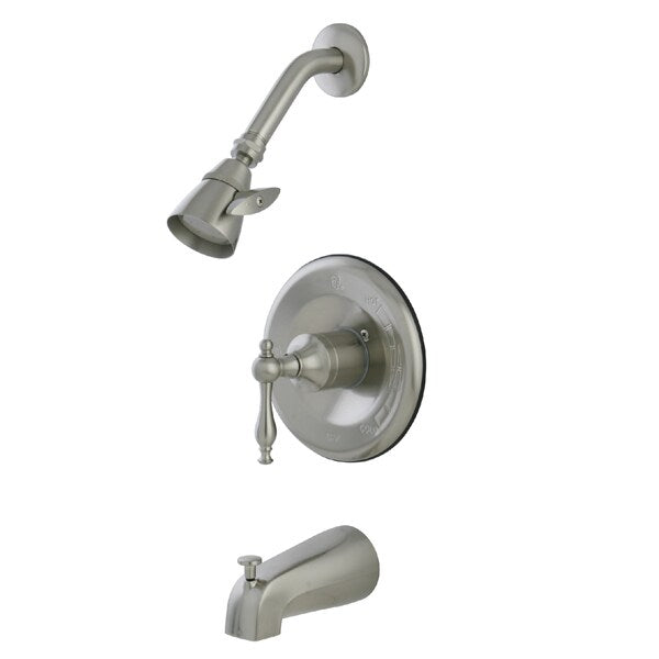 Tub and Shower Faucet, Brushed Nickel, Wall Mount