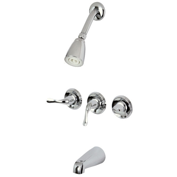 Tub and Shower Faucet, Polished Chrome, Wall Mount