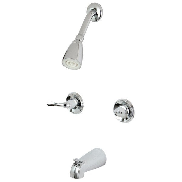 Tub and Shower Faucet, Polished Chrome, Wall Mount