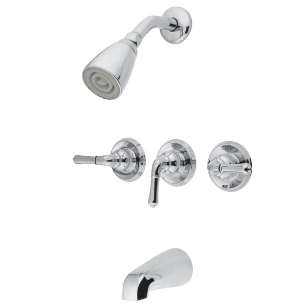 Tub and Shower Faucet, Polished Chrome, Wall Mount