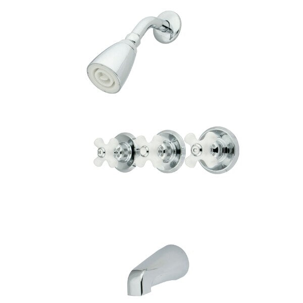 Tub and Shower Faucet, Polished Chrome, Wall Mount